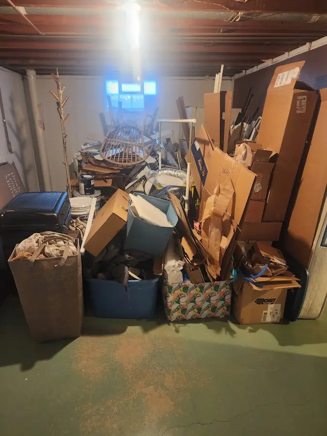 Roll-off dumpster container at job site for 6 Yard Dumpster Rental in Chatsworth